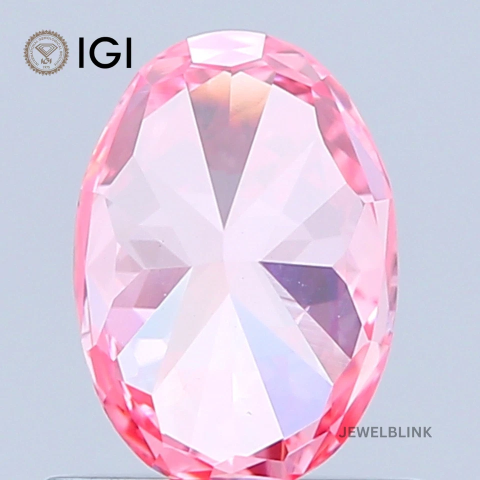 IGI Certified 0.78 Carat Fancy Vivid Pink VS1 Oval Shape CVD Lab Grown Diamond - Image 4 of 4