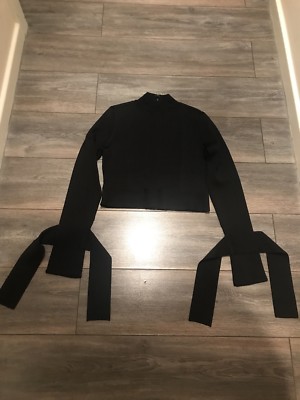 Brand New David Koma Black Croft Top Size L Made In The UK
