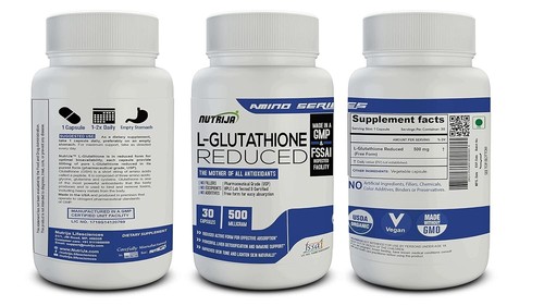 NutriJa L-Glutathione 500mg 90 Count Cysteine Glycine Antioxidant Skin Health - Picture 4 of 6