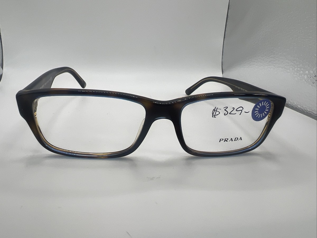 PRADA VPR 16M 55/16 ZXH-1O1 140 brown rectangular men's eyeglass