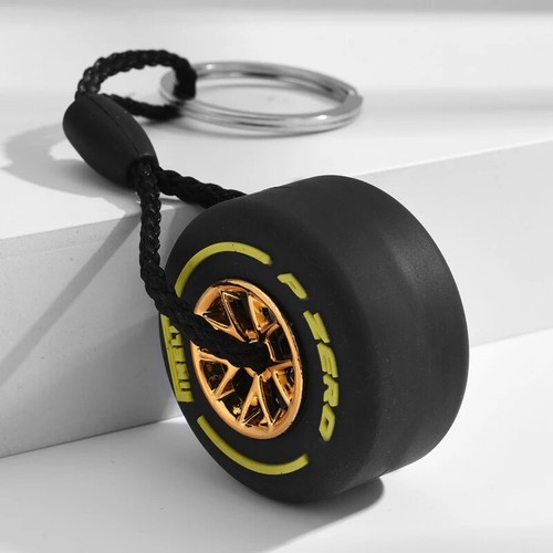 Hot F1 Racing Tire Keychain Car Key Accessories PVC Tire Pendant Bag Charms - Picture 35 of 38