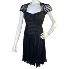 JS Collections Dress Womens Size 6 Black Mesh Cocktail Formal Whimsigoth Witchy
