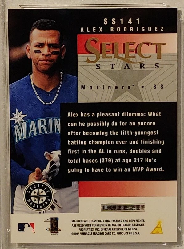 1997 Pinnacle Select Stars Registered Gold Alex Rodriguez PSA 8.5 NM-MT+ - Image 4 of 4