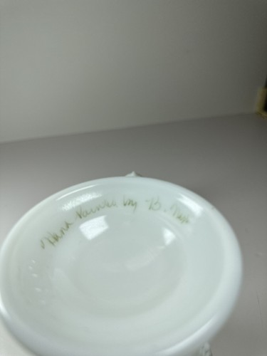 Vintage Fenton White Milk Butterflies & Flowers Candy Dish, HTF, 1960-70! A+Cond - Picture 11 of 21