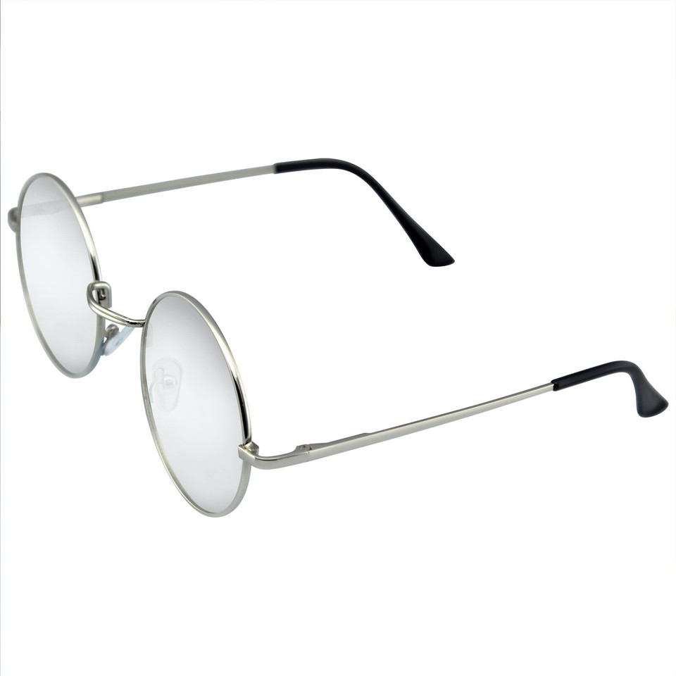 Occhiali Da Sole Rotondi Stile John Lennon – Lenti Scure, Montatura Trasparente Hippie Retrò - Foto 8