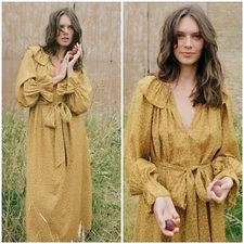 💕DOEN💕 Rory Dress ~ Peter Pan Collar Sunsoaked Foothills Floral Print XXS NWOT