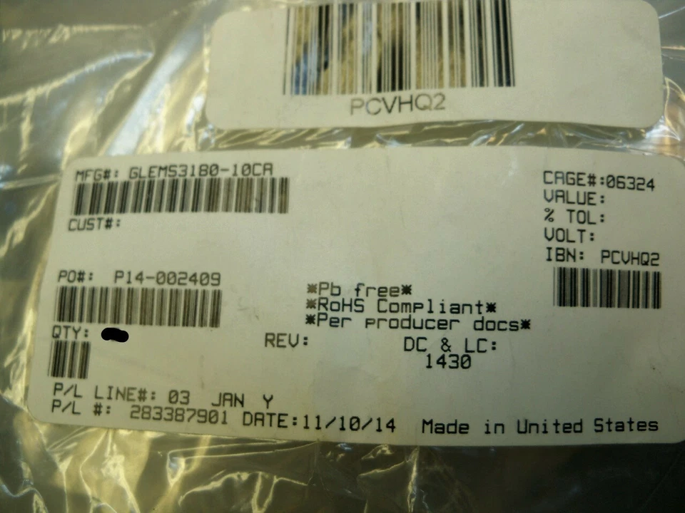 Glenair ms3180-10ca Circular MIL Spec Cap w/sash chain Size 10 Lot of 2 - Image 3 of 3