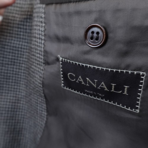 Canali Blazer Silk Cashmere Sport Coat Size 54 Houndstooth Mens Made In Italy - Picture 4 of 9