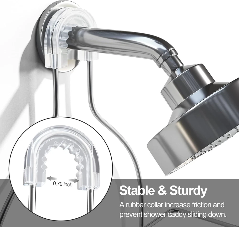 Shower Caddy Hanging over Head, Bathroom Shower Organizer Shower Rack Holder wit