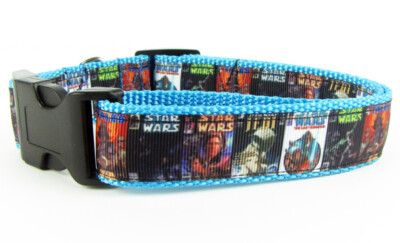 Sci Fi dog collar handmade adjustable buckle collar 1'' wide or leash