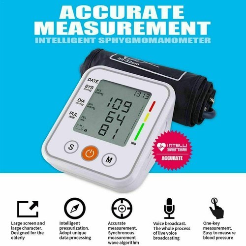 Monitor automático de presión arterial en la parte superior del brazo máquina medidor puño digital - Imagen 2 de 12