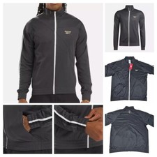Reebok 2XL Men's Track Jacket Grey White Gold Full Zipper Hip Hop Vtg Retro NWT