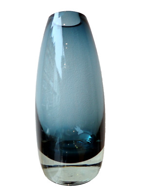 Riihimaen Lasi Oy Vase Stahl blau Modell 1365 Riihimaki Finnland Tamara Aladin