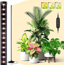 Adjustable Standing Grow Light for Indoor Plants - Full Spectrum Timer