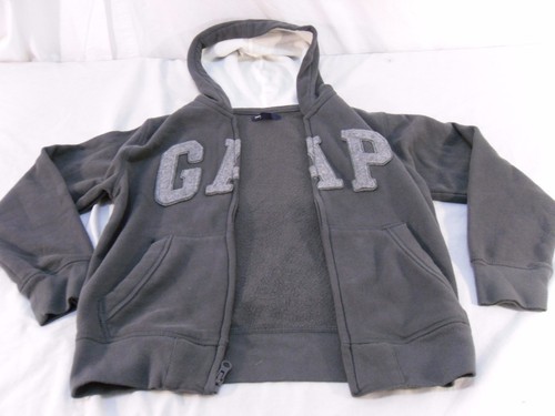 GAP KIDSCOLD WEATHER GRAY FULL ZIP UP COZY HOODIE SWEATER YOUTH M (8) - Picture 3 of 12