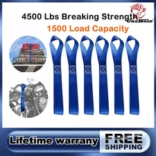 6X 4500LBS Soft Loop Tie Down Straps Towing Capacity For ATV UTV Motorcycle Band