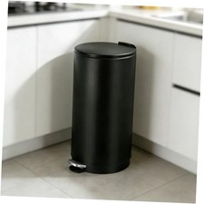 30L/8Gal Round Trash Can, Stainless Steel Garbage Can with Soft Close Lid,