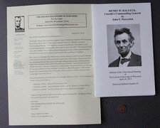 Civil War Historian John Marszalek Autograph Abraham Lincoln Wisonsin Booklet +