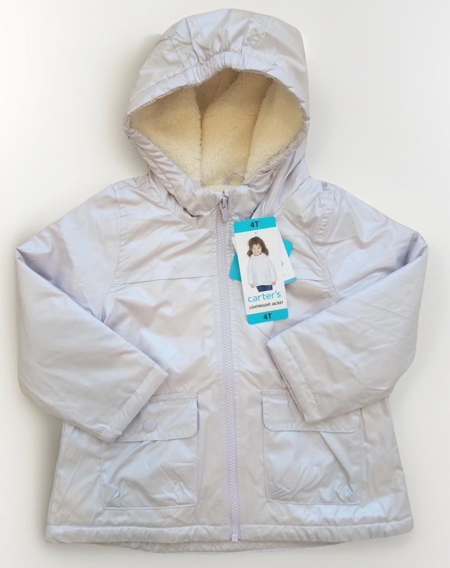 carters girls plush hooded jacket rain water resistant fleec