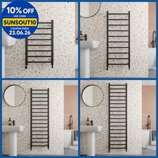 Bathroom Square Bar Heated Towel Rail Radiator Rads Ladder Matt Black