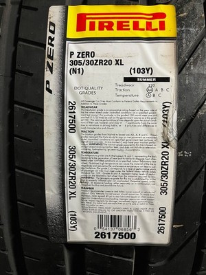 2 New 305 30 20 (103Y) Pirelli P Zero N1 Summer Tires