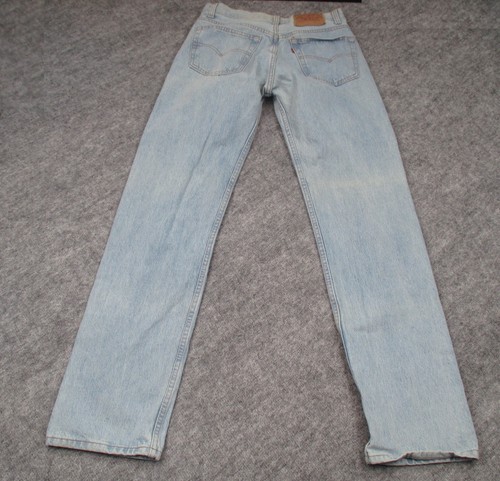Vintage Levis 501 Jeans Mens 31x34 Light Blue Denim Button Fly Made USA 80s/90s - Picture 9 of 21