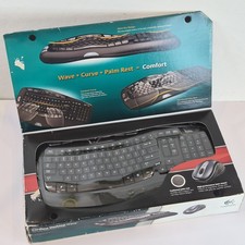 Logitech 920-0002 Cordless Wave Keyboard Mouse Combo w/ Box Receiver