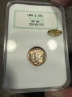 1944-S Mercury Dime NGC MS66 Gold CAC Pretty Toned Gold Embossed Fatty Flawless!