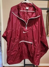 Nike Air Burgundy XL Windbreaker Jacket Men Zip Pockets Stand-Up Collar