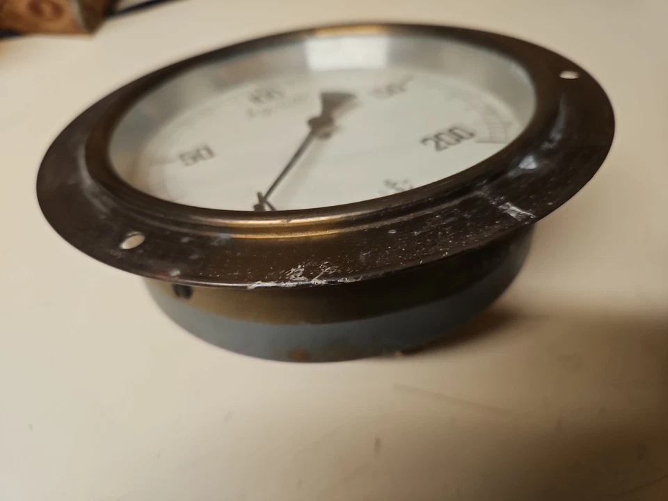 Ancien Manomètre Pression Huile Marine instrument mesure vintage - Photo 4/4