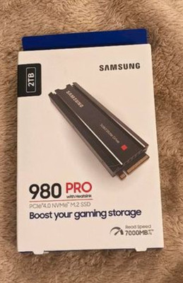 Samsung 980 PRO with Heatsink 2TB PCIe 4.0 NVMe M.2 SSD Schwarz OVP + Ungeöffnet