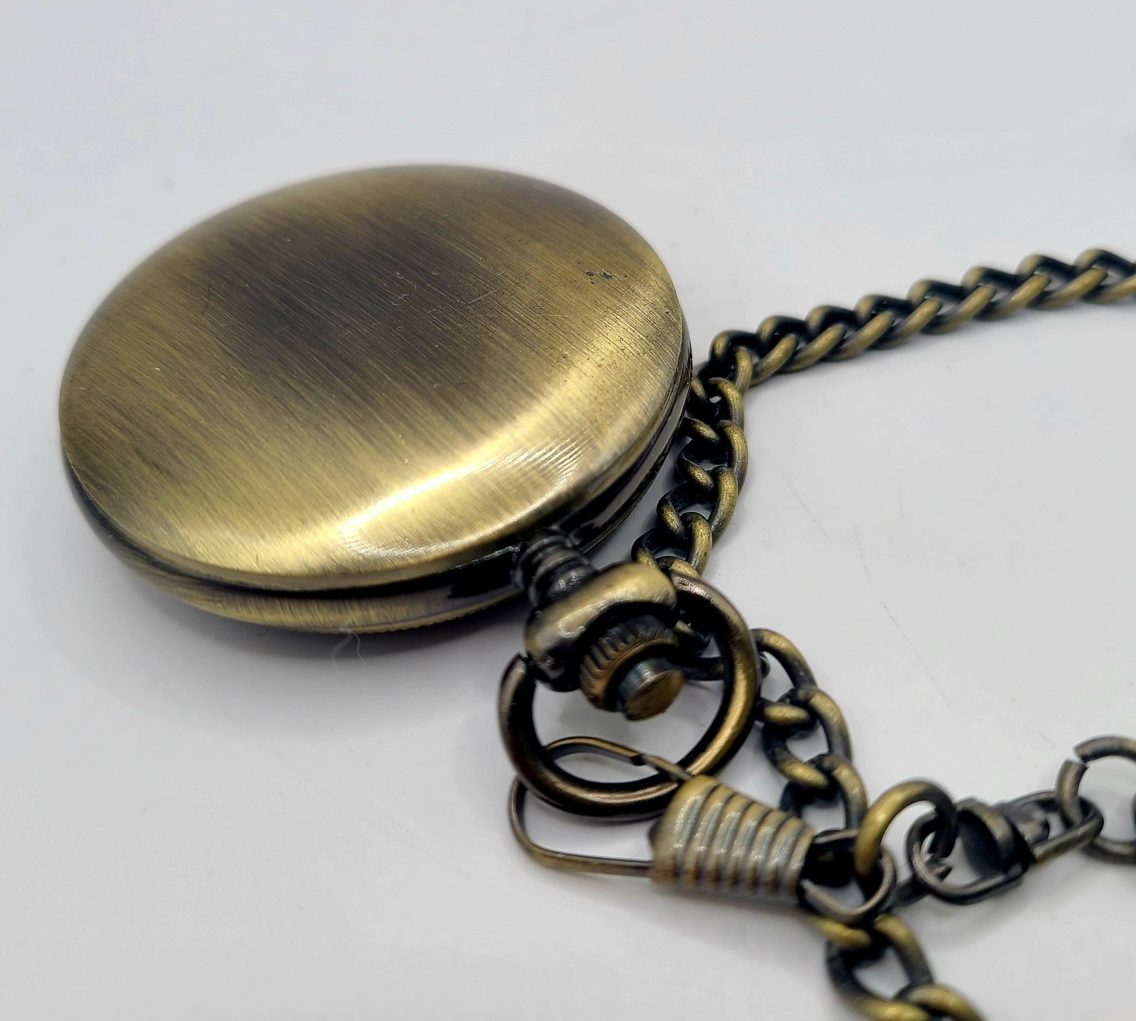 Unsigned Brass Eagle Openwork Pocket Watch & 16" … - image 7