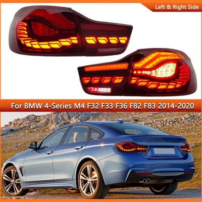OLED Tail Lights Red For 14-20 BMW 4-series M4 F32 F33 F36 F82 F83 w/ Animation