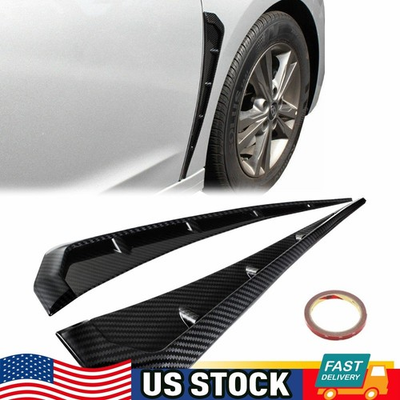 #ad #ad 2pcs Carbon Fiber Car Side Fender Vent Air Wing Cover Trim Exterior Accessories $14.24