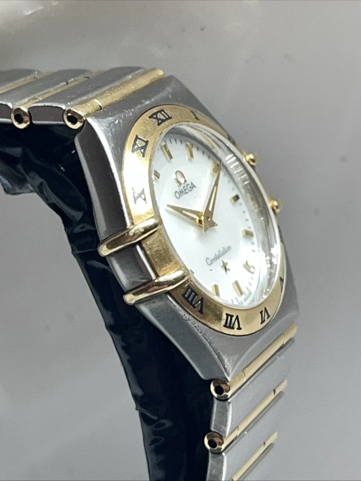 Ladies Bi- Metal SS & 18k Gold Quartz Omega Constellation Wrist Watch - Image 3 of 4