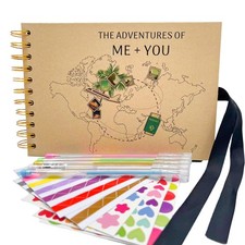 New Our Adventure Book- Travel Scrapbook Gift for Couple Book Wife, Photo Album