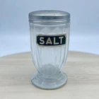 Vintage Fluted Jeannette Glass Jennyware Salt Shaker Original Label 4.5"