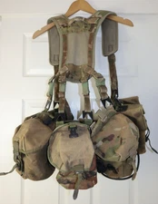 British Army MTP PLCE Webbing Set Yoke, Belt and 5 Pouches Issued Good Cond