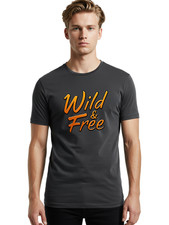 Wild-Free-10 Mens Graphic Tee, 100% Cotton, Casual Summer Wear