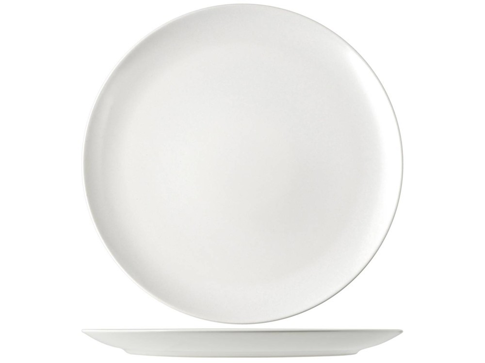 6 Denver White Round Stoneware Plates 32 H&H