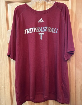 #ad Troy Trojans Adidas Dri Fit Baseball Short Sleeve Shirt Size XL #14 $15.00