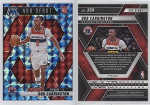 2024 Panini Mosaic NBA Debut Reactive Blue Prizm Bub Carrington #259 Rookie RC