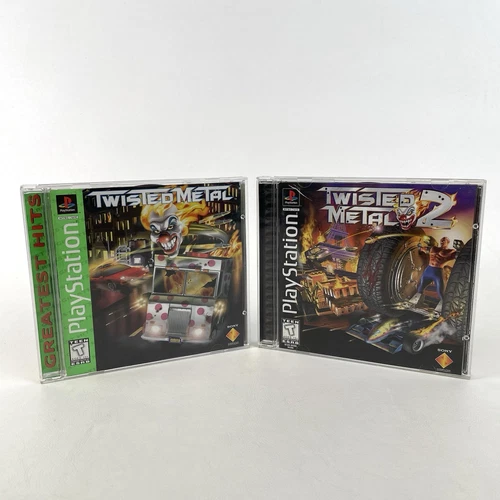 🔥Twisted Metal 1 & 2 (Sony PlayStation PS1) Black Label Greatest Hits CIB Lot🔥