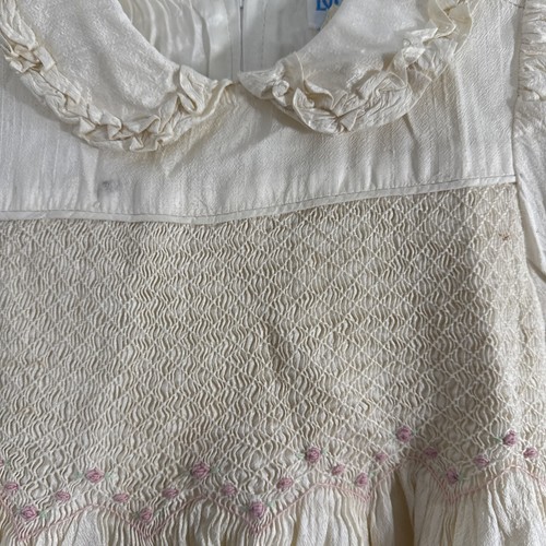 Luli Me Dress Kids 6 Ivory Sleveless Smocked Peter Pan Summer Cottagecore - Picture 3 of 10