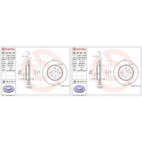 2X Brembo Bremsscheiben 256Mm InnenbelÜFtet Vorne Passend FüR Mitsubishi Colt La