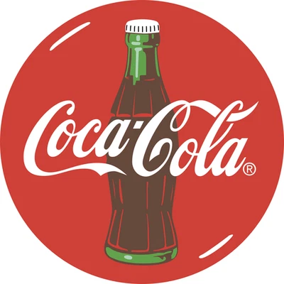 Coca-Cola Circle Logo Sticker - Vinyl Emblem Decal for All Surfaces Premium - Photo 1/3