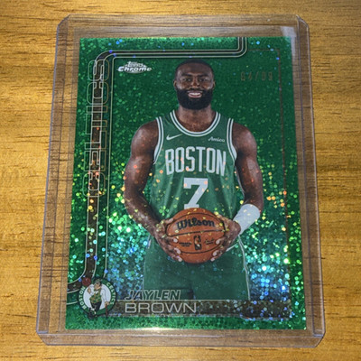 Topps 2025-26 Chrome Update Jaylen Brown Boston Celtics Green Jersey Match /99