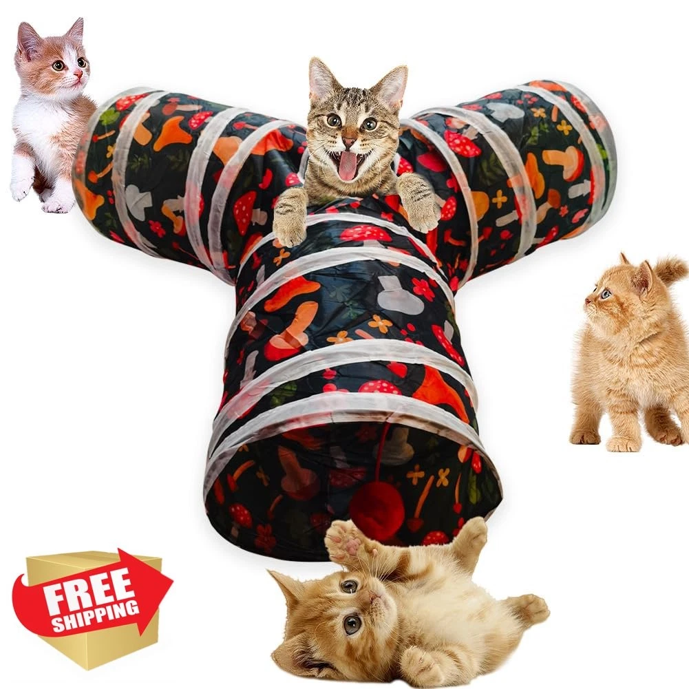 Deofun Cat Tunnel Toy Mushroom