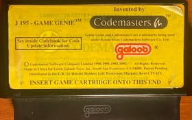 Retro Codemasters J195 GAME GENIE Galoob VideoGame Interface On Console For NES