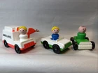 Fisher Price Little People Lot Ambulance Cars People Vintage Nurse Vehicle
